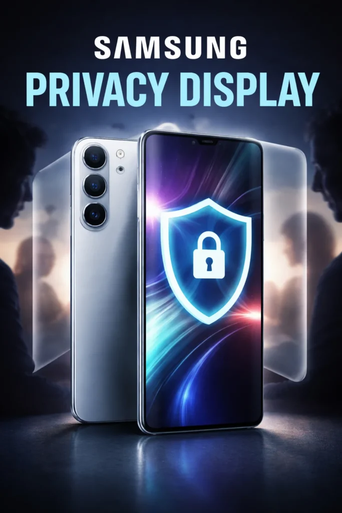 Samsung Privacy Display feature showing screen privacy protection on Galaxy smartphone